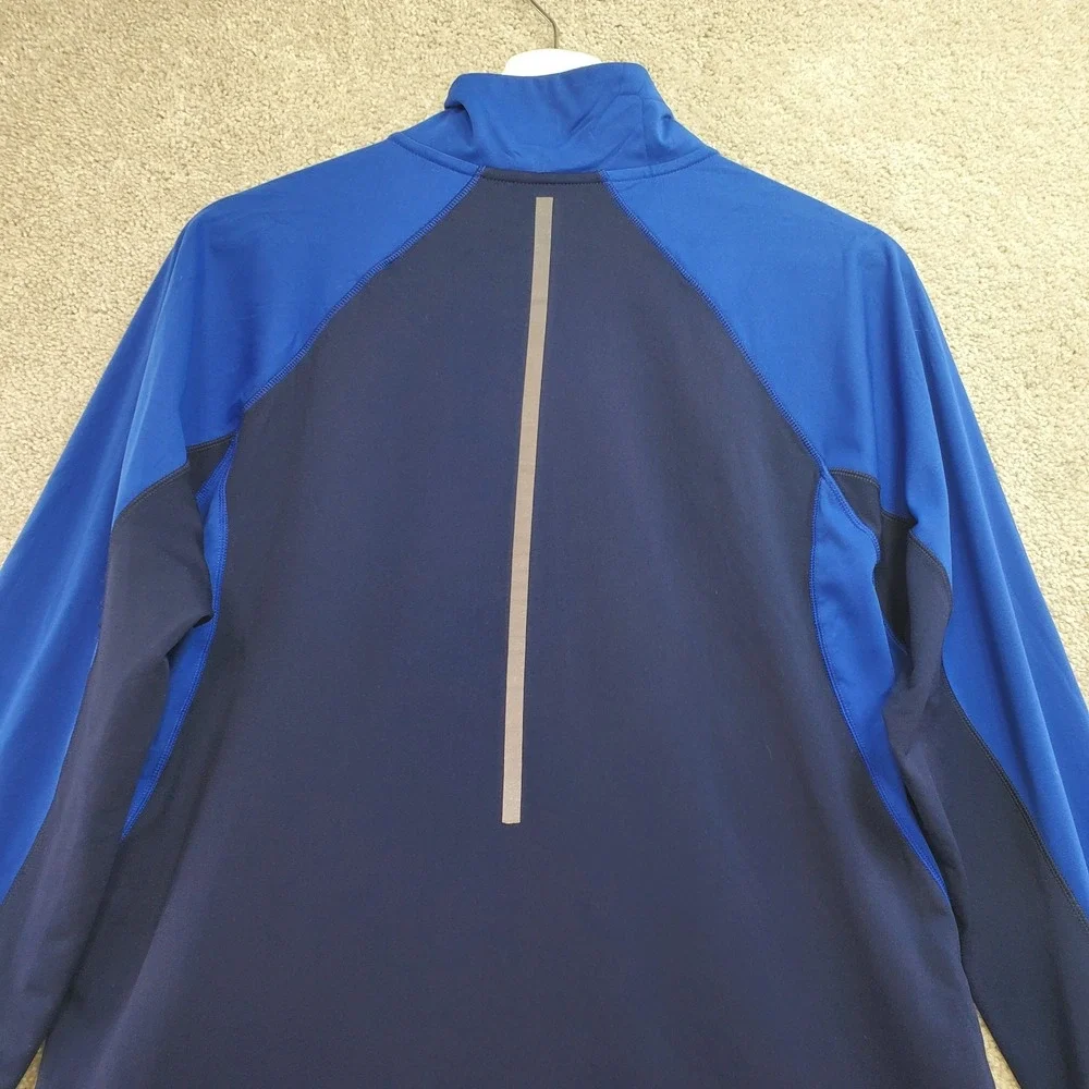 Brooks Run Happy Drilayer Technology Top Mens Medium Blue‎ Mock Neck Athleisure